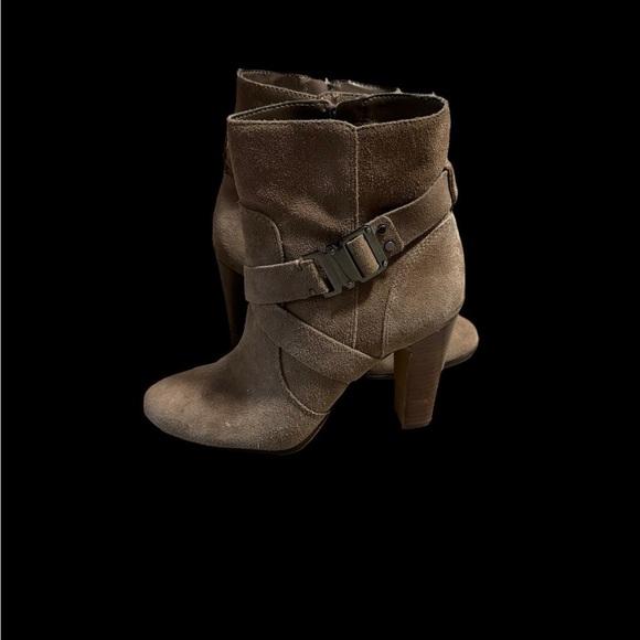 Vince Camuto Womens Beige Suede Connolly Mid-Shaft Boot Belted Chunky Heel  8.5 - Picture 14 of 14